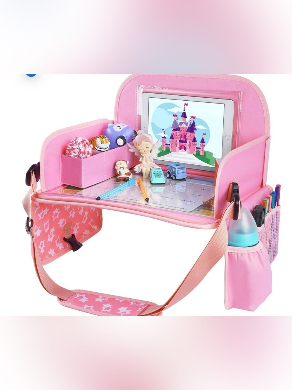 Kids Travel Tray for Toddler Car Seat, Road Trip Activities for Ariel PinkStar